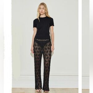 New Maison Essentiele Black Lace Pants Fairy Grunge Gothic Sheer‎ XS